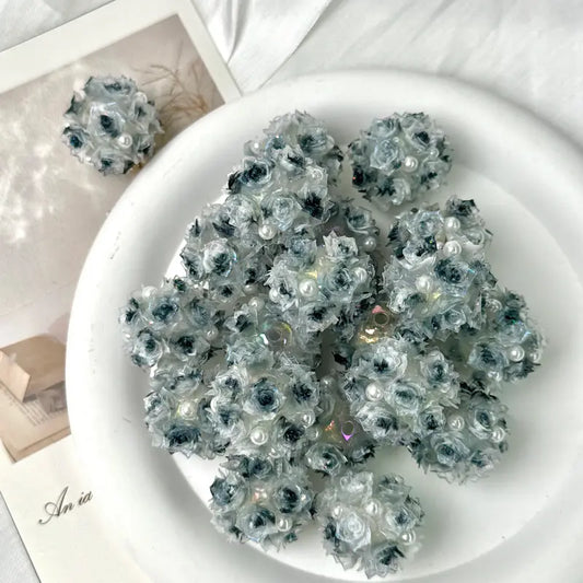 Custom Black Rose Flower Ball Beads | UU Studio