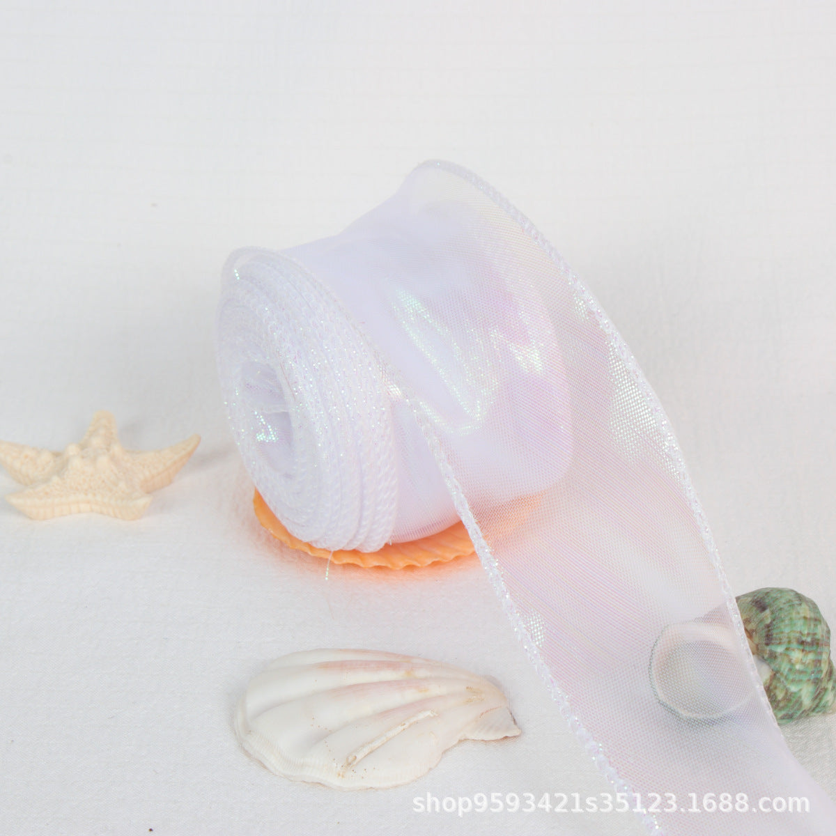 Wavy Iridescent Gauze With Fishtail Gauze Ribbon